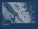 Glacier — Ink print in Blueprint Dark (landscape)
