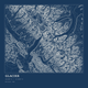 Glacier — Ink print in Blueprint Dark (square)