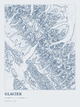 Glacier — Ink print in Blueprint Light