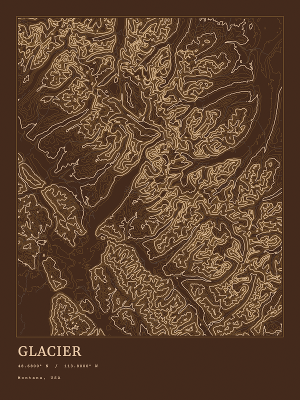 Glacier — Ink print in Desert Dark