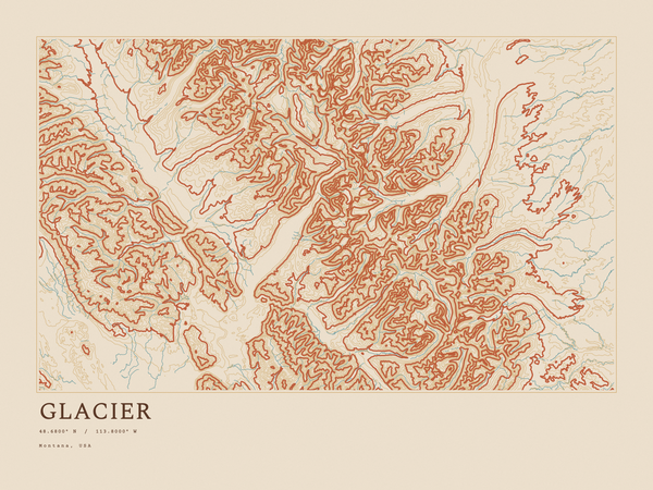 Glacier — Ink print in Desert Light (landscape)