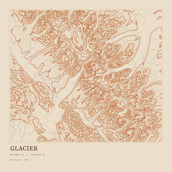 Glacier — Ink print in Desert Light (square)