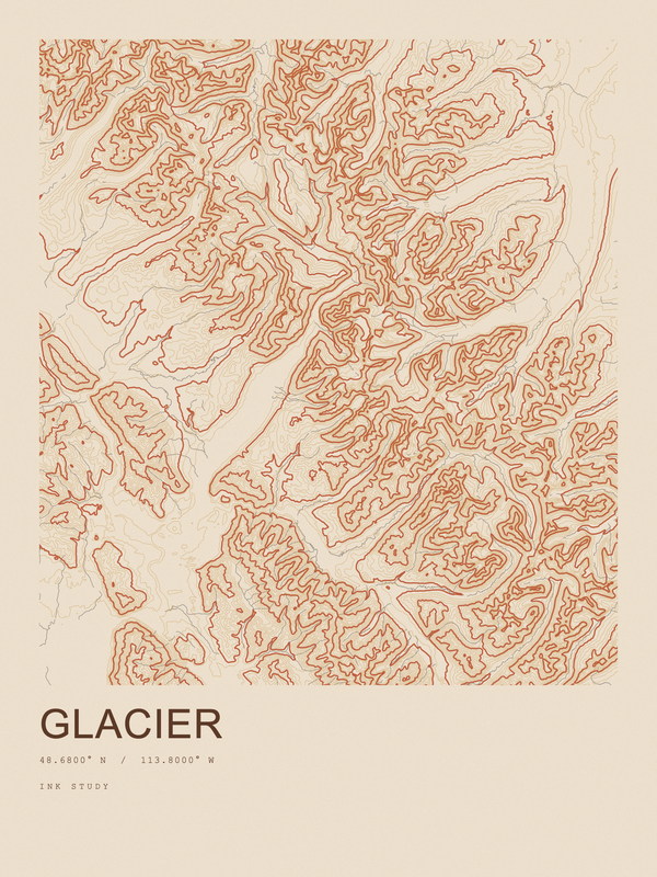 Glacier — Ink print in Desert Light