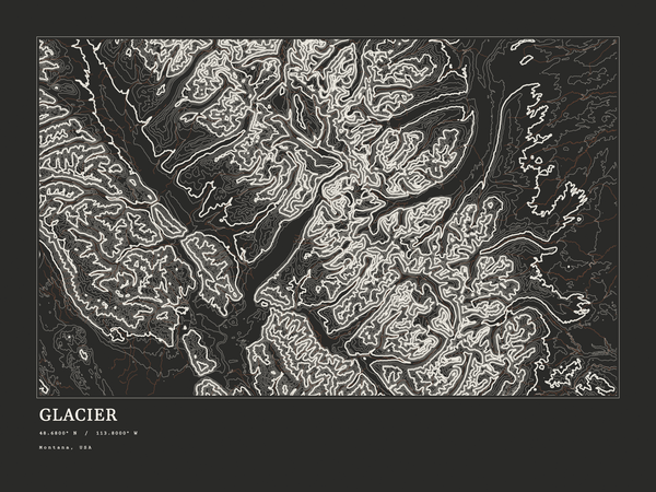 Glacier — Ink print in Ink Dark (landscape)
