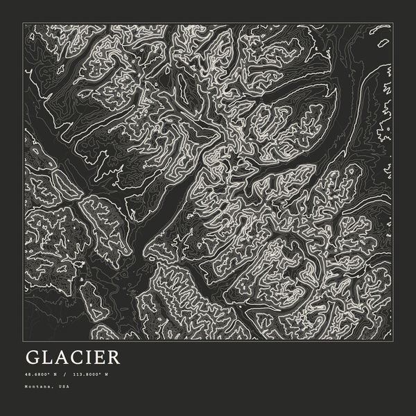 Glacier — Ink print in Ink Dark (square)
