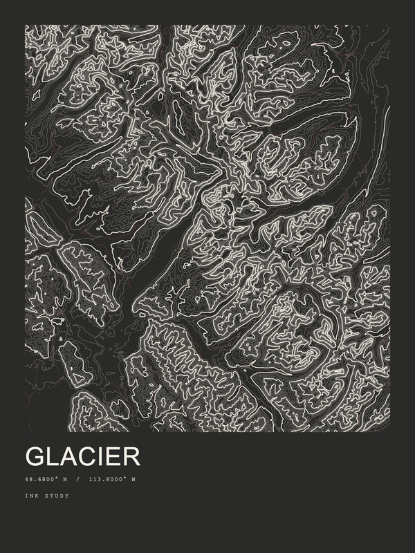 Glacier — Ink print in Ink Dark