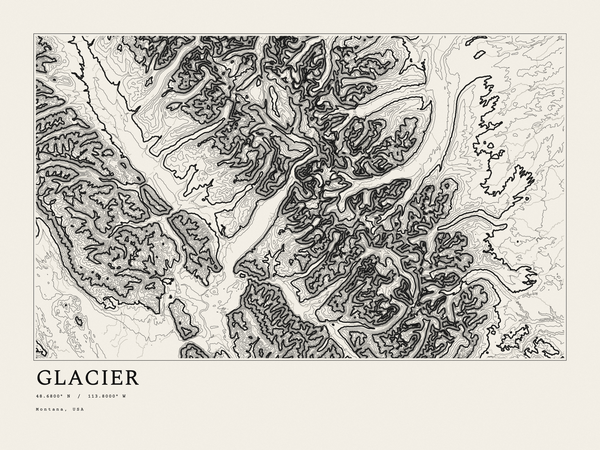 Glacier — Ink print in Ink Light (landscape)