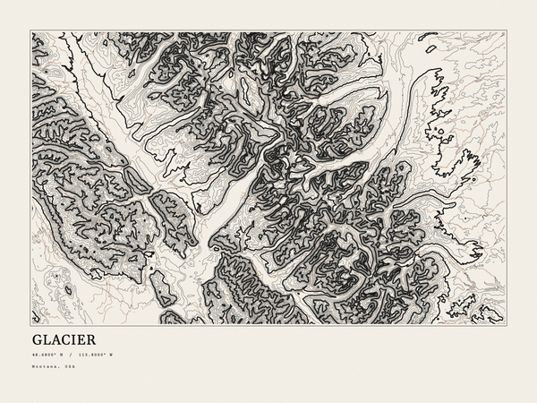 Glacier — Ink print in Ink Light (landscape)