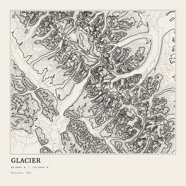 Glacier — Ink print in Ink Light (square)