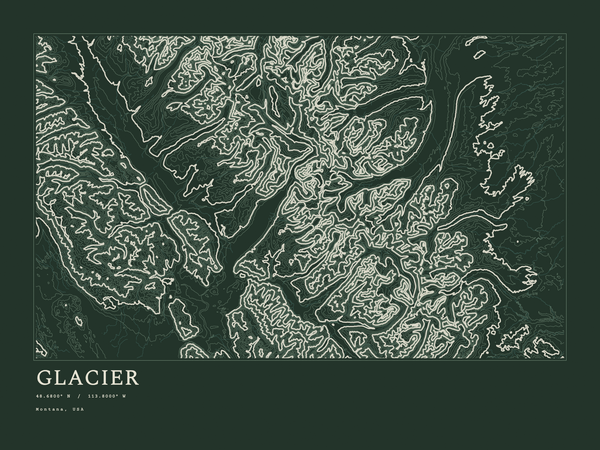 Glacier — Ink print in Ranger Dark (landscape)