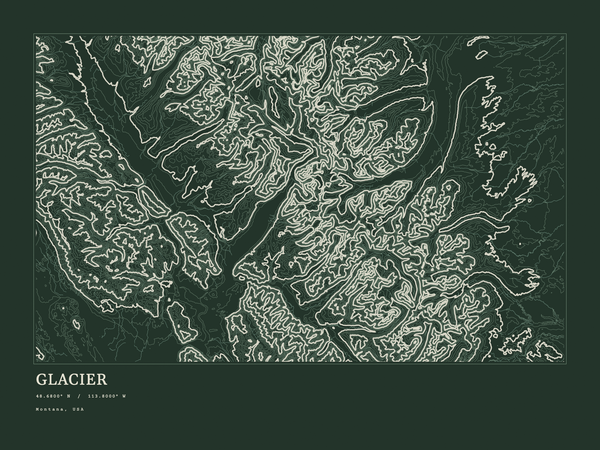Glacier — Ink print in Ranger Dark (landscape)