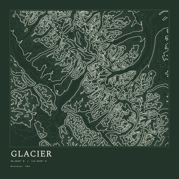 Glacier — Ink print in Ranger Dark (square)