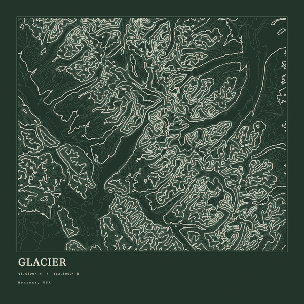 Glacier — Ink print in Ranger Dark (square)