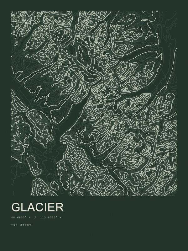 Glacier — Ink print in Ranger Dark