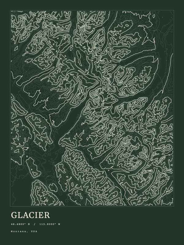 Glacier — Ink print in Ranger Dark
