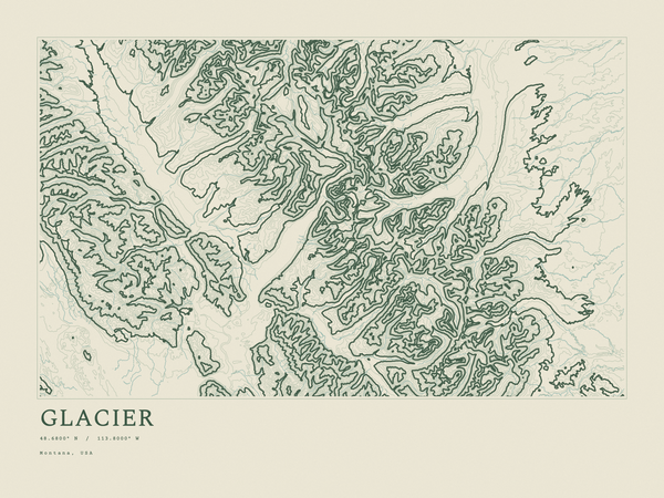 Glacier — Ink print in Ranger Light (landscape)