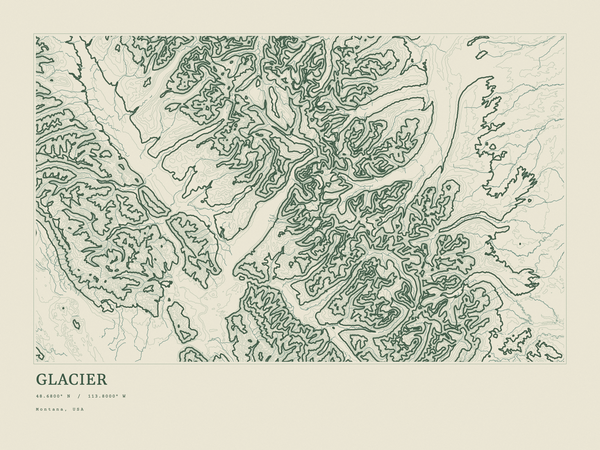 Glacier — Ink print in Ranger Light (landscape)