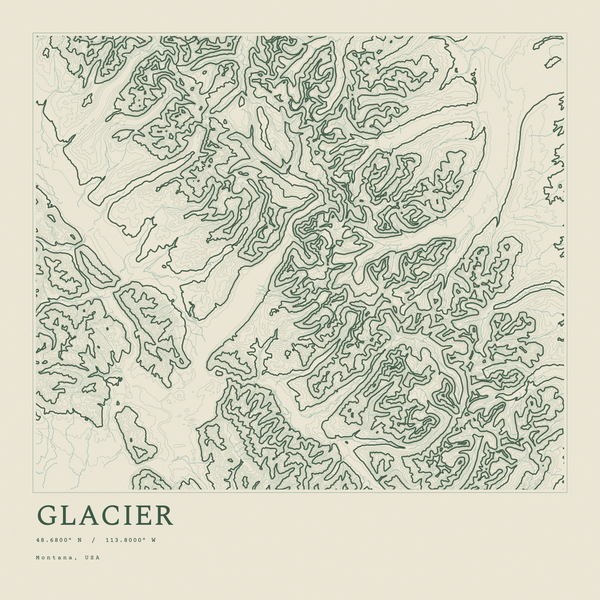 Glacier — Ink print in Ranger Light (square)