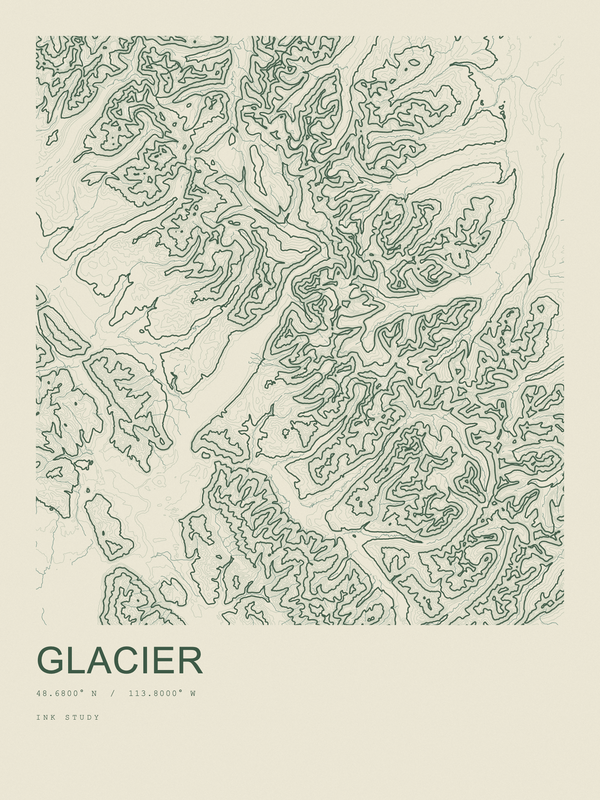 Glacier — Ink print in Ranger Light