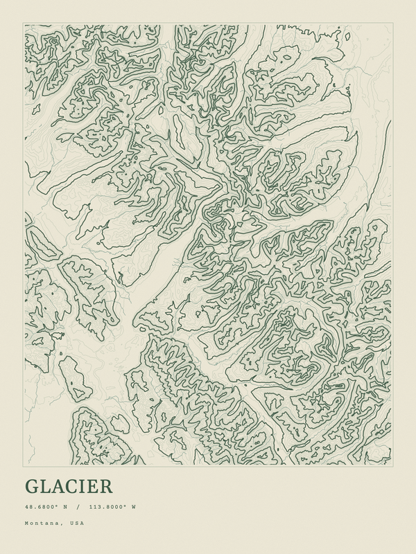 Glacier — Ink print in Ranger Light