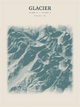 Glacier — Red Relief print in Graphite