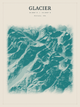 Glacier — Red Relief print in Alpine Teal