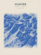 Glacier — Red Relief print in Ultramarine