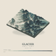 Glacier — Terrain Relief print in Graphite (square)