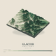 Glacier — Terrain Relief print in Forest Floor (square)
