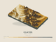 Glacier — Terrain Relief print in Saffron & Slate (landscape)