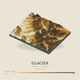 Glacier — Terrain Relief print in Saffron & Slate (square)