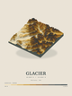Glacier — Terrain Relief print in Saffron & Slate