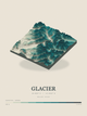 Glacier — Terrain Relief print in Alpine Teal