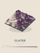 Glacier — Terrain Relief print in Plum & Clay