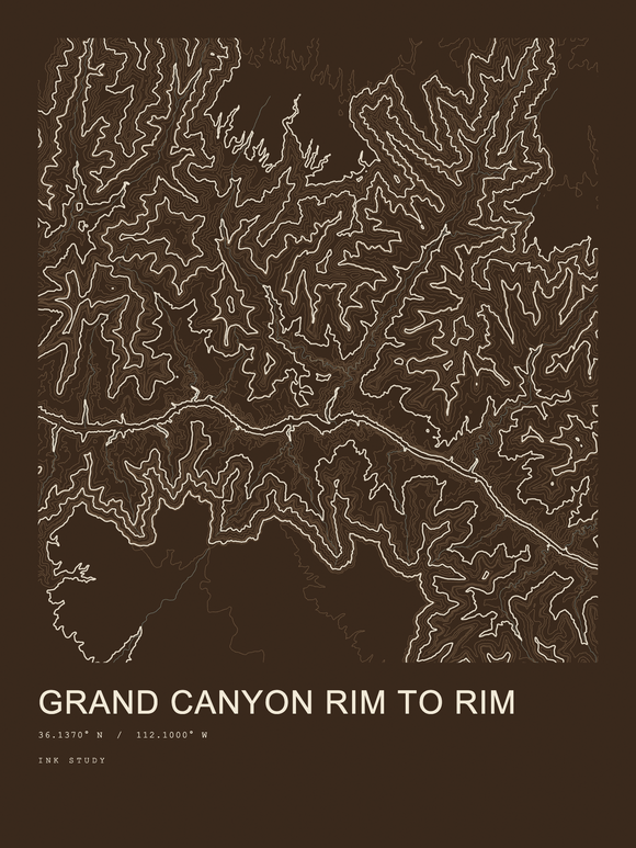 Grand Canyon Rim to Rim — Ink print in Atlas Dark
