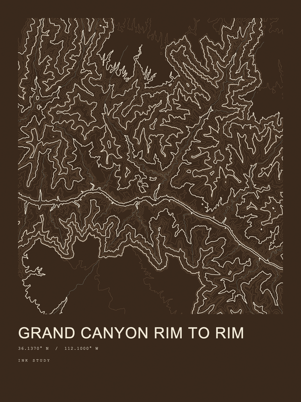 Grand Canyon Rim to Rim — Ink print in Atlas Dark