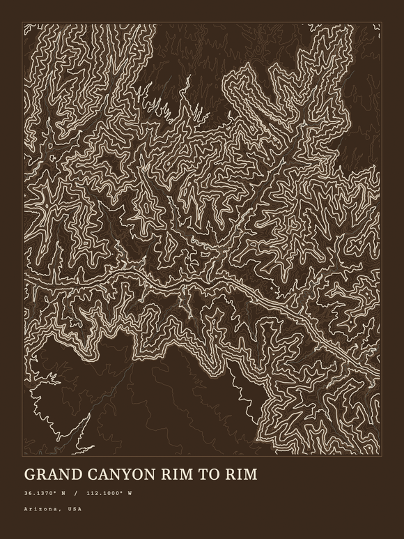 Grand Canyon Rim to Rim — Ink print in Atlas Dark