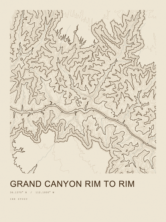 Grand Canyon Rim to Rim — Ink print in Atlas Light