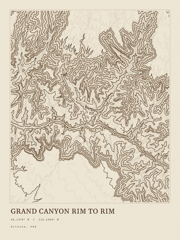 Grand Canyon Rim to Rim — Ink print in Atlas Light