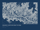 Grand Canyon Rim to Rim — Ink print in Blueprint Dark (landscape)