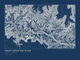 Grand Canyon Rim to Rim — Ink print in Blueprint Dark (landscape)