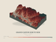 Grand Canyon Rim to Rim — Terrain Relief print in Red Earth (landscape)