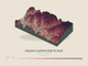 Grand Canyon Rim to Rim — Terrain Relief print in Rose & Stone (landscape)