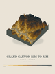Grand Canyon Rim to Rim — Terrain Relief print in Saffron & Slate