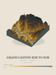 Grand Canyon Rim to Rim — Terrain Relief print in Saffron & Slate