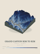 Grand Canyon Rim to Rim — Terrain Relief print in Ultramarine