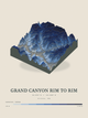 Grand Canyon Rim to Rim — Terrain Relief print in Ultramarine