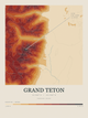 Grand Teton — Contour Colour print in Ember & Ochre