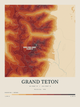 Grand Teton — Contour Colour print in Ember & Ochre