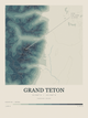 Grand Teton — Contour Colour print in Graphite